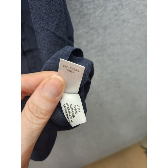 Banana Republic Navy 100% Silk Sleeveless Blouse Size 6 - Picture 4 of 5